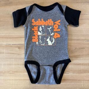 Black Sabbath Volume 4 Gray & Black One Piece Size Newborn Outfit Ozzy Metal NB